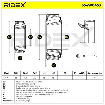 Łożysko Koła RIDEX 654W0453 654W0453 - foto 4