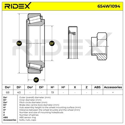 Łożysko Koła RIDEX 654W1094 654W1094 - foto 5