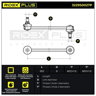 Łącznik Stabilizatora RIDEX 3229S0027P 3229S0027P - foto 8