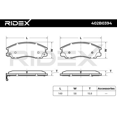 Klocki hamulcowe RIDEX 402B0394 402B0394 - foto 4