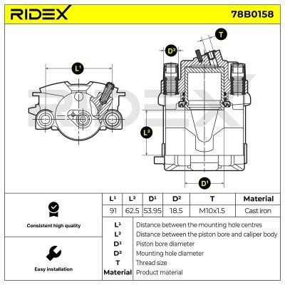 Zacisk Hamulcowy RIDEX 78B0158 78B0158 - foto 3