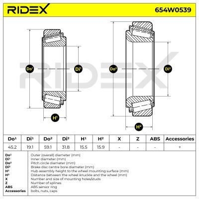 Łożysko Koła RIDEX 654W0539 654W0539 - foto 5