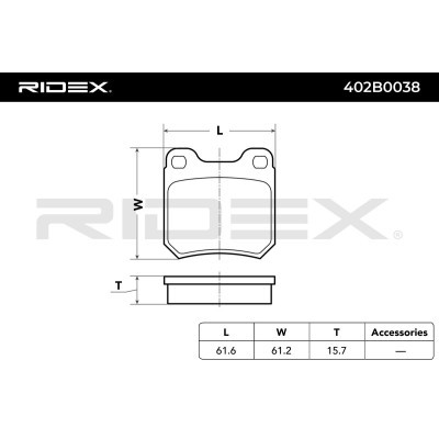 Klocki hamulcowe RIDEX 402B0038 402B0038 - foto 3