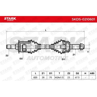 Półoś Napędowa Stark SKDS-0210601 SKDS-0210601 - foto 6