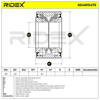 Łożysko Koła RIDEX 654W0475 654W0475 - foto 5