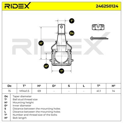 Sworzeń wahacza RIDEX 2462S0124 2462S0124 - foto 5