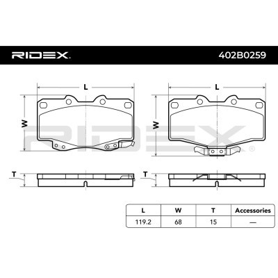 Klocki hamulcowe RIDEX 402B0259 402B0259 - foto 7