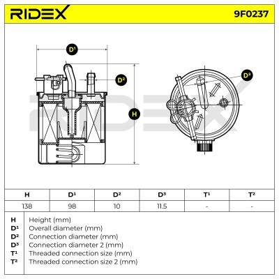 Filtr Paliwa RIDEX 9F0237 9F0237 - foto 5