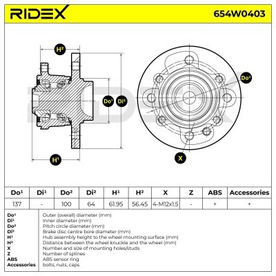 Łożysko Koła RIDEX 654W0403 654W0403 - foto 2