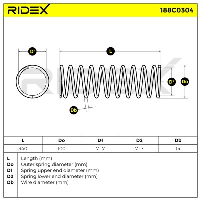 Sprężyna Zawieszenia RIDEX 188C0304 188C0304 - foto 5