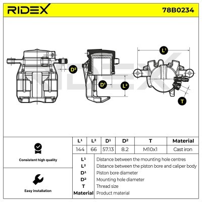 Zacisk Hamulcowy RIDEX 78B0234 78B0234 - foto 2