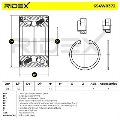 Łożysko Koła RIDEX 654W0372 654W0372 - foto 7
