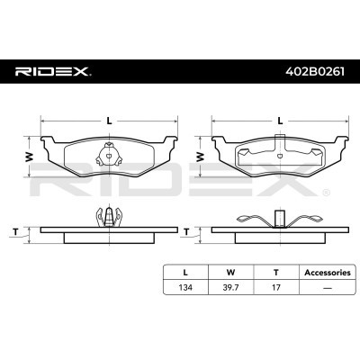 Klocki hamulcowe RIDEX 402B0261 402B0261 - foto 3