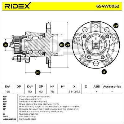 Łożysko Koła RIDEX 654W0052 654W0052 - foto 2