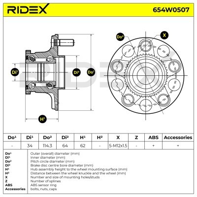 Łożysko Koła RIDEX 654W0507 654W0507 - foto 6