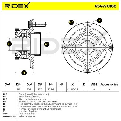 Łożysko Koła RIDEX 654W0168 654W0168 - foto 5
