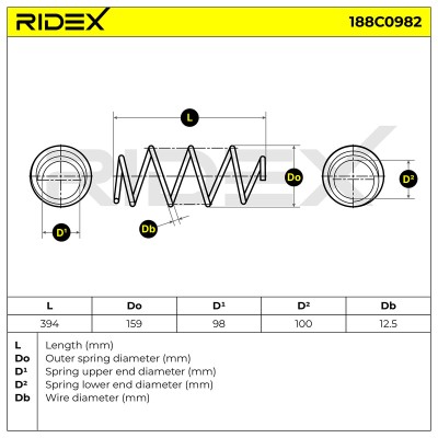 Sprężyna Zawieszenia RIDEX 188C0982 188C0982 - foto 5