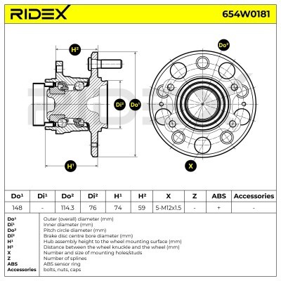 Łożysko Koła RIDEX 654W0181 654W0181 - foto 5
