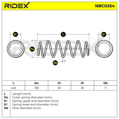 Sprężyna Zawieszenia RIDEX 188C0264 188C0264 - foto 5
