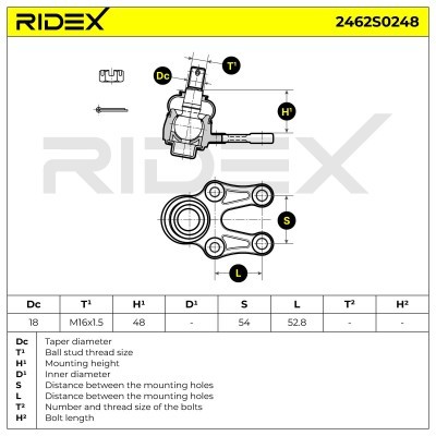 Sworzeń wahacza RIDEX 2462S0248 2462S0248 - foto 7