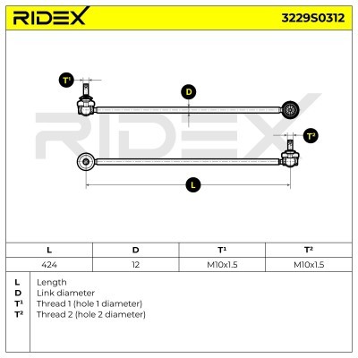 Łącznik Stabilizatora RIDEX 3229S0312 3229S0312 - foto 5