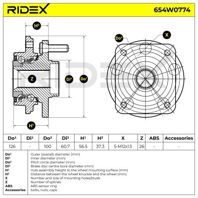 Łożysko Koła RIDEX 654W0774 654W0774 - foto 6