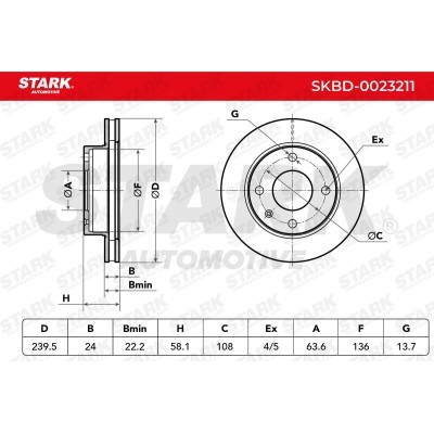 Tarcza hamulcowa Stark SKBD-0023211 SKBD-0023211 - foto 7