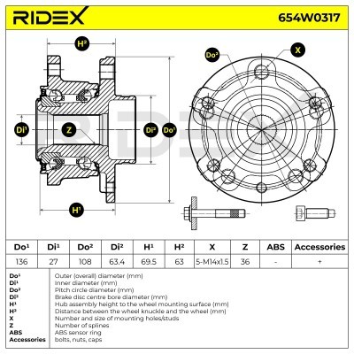 Łożysko Koła RIDEX 654W0317 654W0317 - foto 3