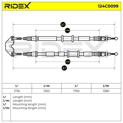 Linka Hamulca Ręcznego RIDEX 124C0099 124C0099 - foto 6