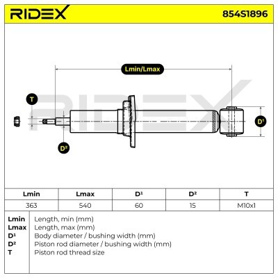 Amortyzator RIDEX 854S1896 854S1896 - foto 6