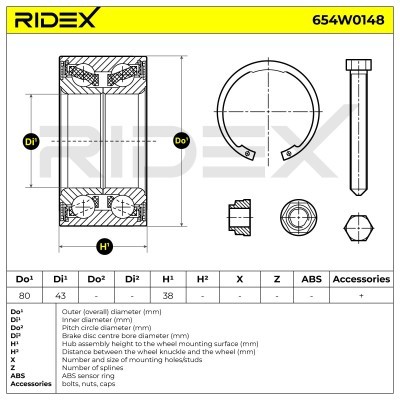 Łożysko Koła RIDEX 654W0148 654W0148 - foto 4