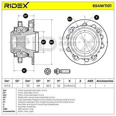 Łożysko Koła RIDEX 654W1101 654W1101 - foto 7