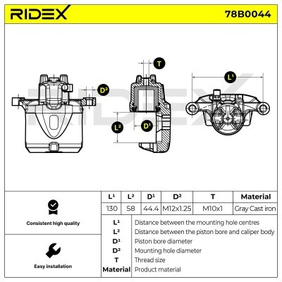 Zacisk Hamulcowy RIDEX 78B0044 78B0044 - foto 5