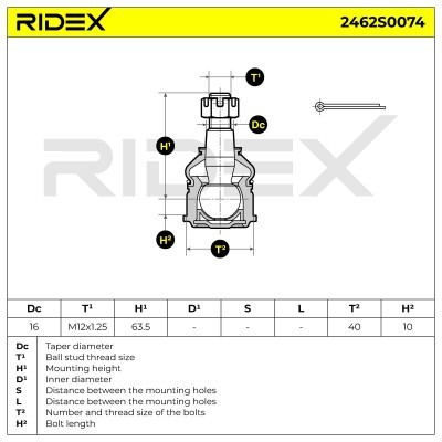 Sworzeń wahacza RIDEX 2462S0074 2462S0074 - foto 5