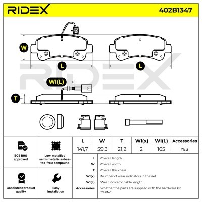 Klocki hamulcowe RIDEX 402B1347 402B1347 - foto 8