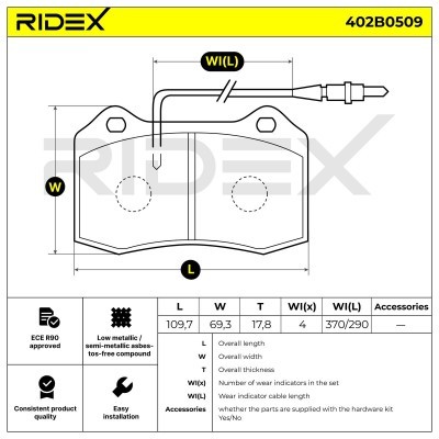 Klocki hamulcowe RIDEX 402B0509 402B0509 - foto 4