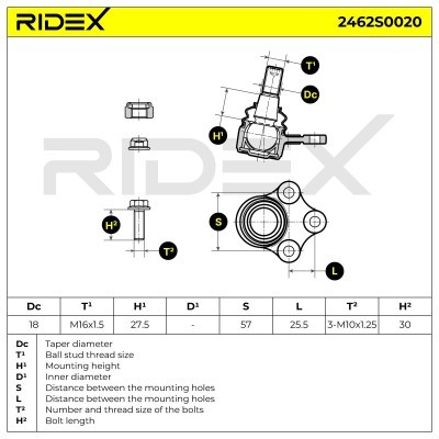 Sworzeń wahacza RIDEX 2462S0020 2462S0020 - foto 4