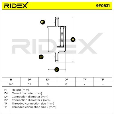 Filtr Paliwa RIDEX 9F0831 9F0831 - foto 7