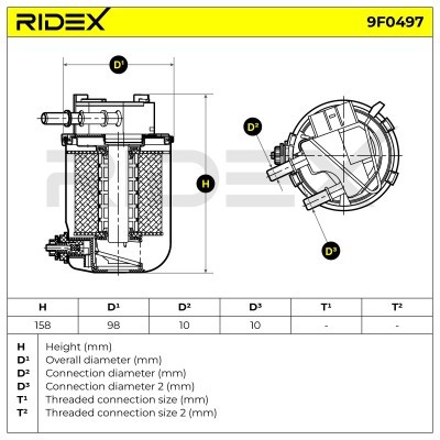 Filtr Paliwa RIDEX 9F0497 9F0497 - foto 6