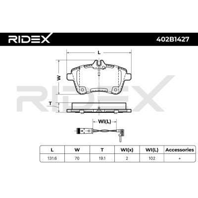Klocki hamulcowe RIDEX 402B1427 402B1427 - foto 7