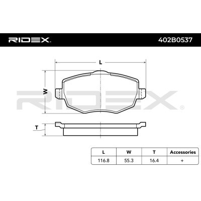 Klocki hamulcowe RIDEX 402B0537 402B0537 - foto 7