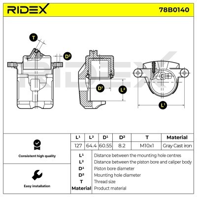 Zacisk Hamulcowy RIDEX 78B0140 78B0140 - foto 8