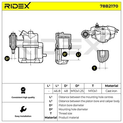 Zacisk Hamulcowy RIDEX 78B2170 78B2170 - foto 3