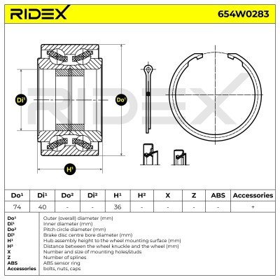 Łożysko Koła RIDEX 654W0283 654W0283 - foto 6