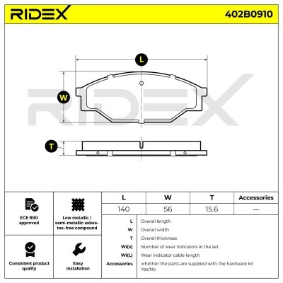 Klocki hamulcowe RIDEX 402B0910 402B0910 - foto 6