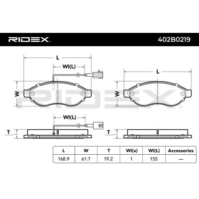 Klocki hamulcowe RIDEX 402B0219 402B0219 - foto 3