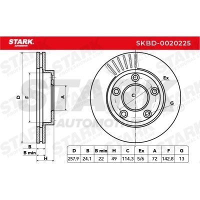 Tarcza hamulcowa Stark SKBD-0020225 SKBD-0020225 - foto 5