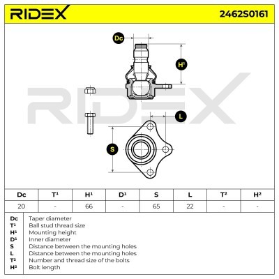Sworzeń wahacza RIDEX 2462S0161 2462S0161 - foto 7