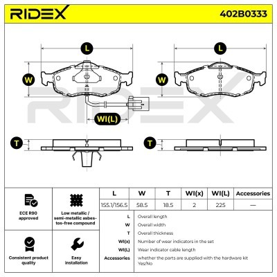 Klocki hamulcowe RIDEX 402B0333 402B0333 - foto 6