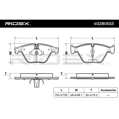 Klocki hamulcowe RIDEX 402B0553 402B0553 - foto 3